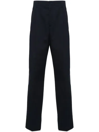 Lardini Tapered Cotton Chino Trousers In Blue
