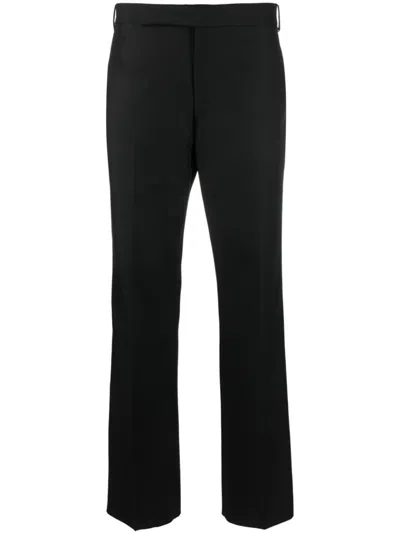 Lardini Pressed-crease Tapered-leg Trousers In Black