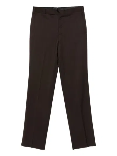 Lardini Tapered Tailored Trousers In Brown