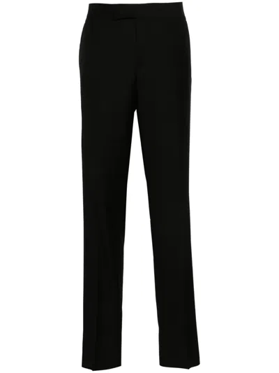 Lardini Tapered Wool Trousers In Black