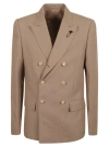 LARDINI TAUPE BROWN DOUBLE-BREASTED JACKET