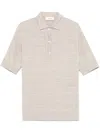 Lardini Ribbed Linen And Cotton-blend Polo Shirt In Neutrals