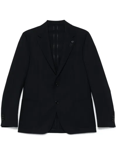 Lardini Textured Blazer In Blue