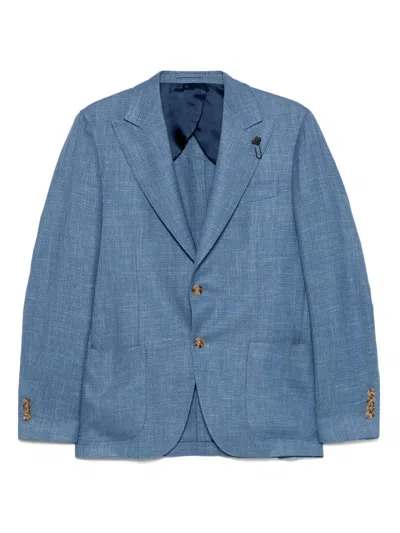 Lardini Textured Blazer In Blue
