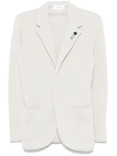 Lardini Textured Blazer In Neutrals