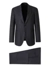 Lardini Textured Check Suit In Blue