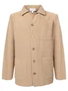Lardini Textured Cotton Shirt With Functional Pockets In Neutrals