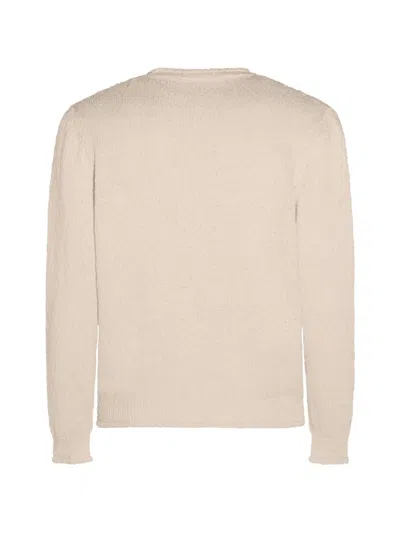 Lardini Textured Crew Neck Sweater In Neutral