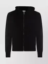 Lardini Crewneck Hooded Sweater Side Pockets In Black