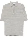 Lardini Textured Beige Polo T-shirt With Buttoned Placket