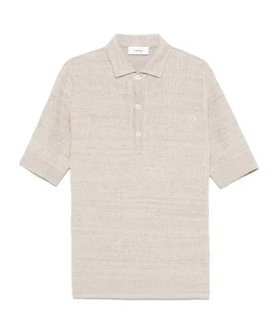 LARDINI LARDINI TEXTURED KNIT POLO SHIRT
