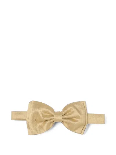 Lardini Textured Silk Bow Tie In Gold