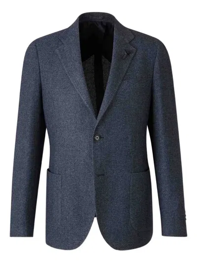 Lardini Textured Single-breasted Jacket In Blue