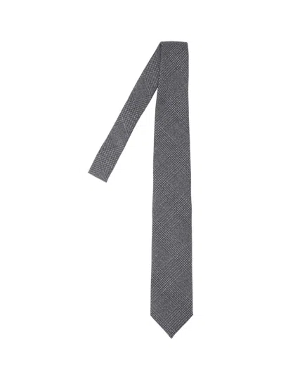 Lardini Textured Woven Silk Tie In Gray