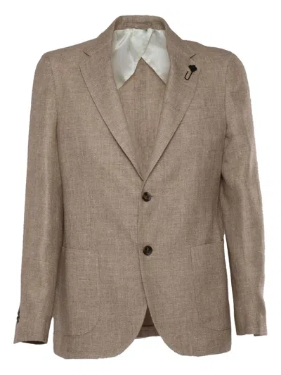 Lardini Three-button Patch-pocket Blazer In Brown