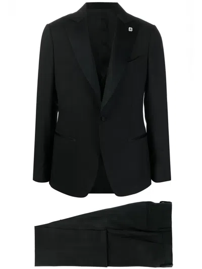 Lardini Three-piece Suit In Schwarz