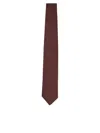 Lardini Pure Silk Tie With Brown And Red Geometric Pattern In Brown