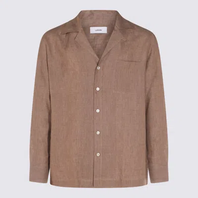 Lardini Tobacco Linen Shirt In Brown