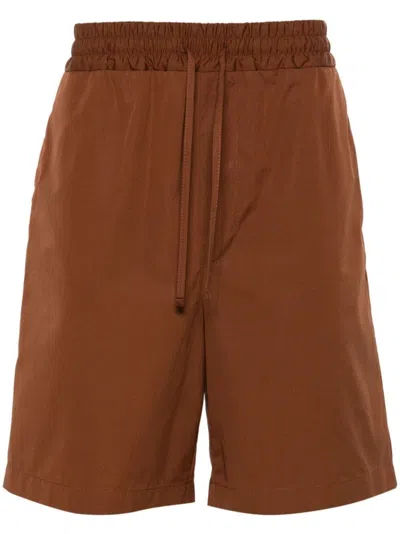 Lardini Cotton Bermuda Shorts In Brown