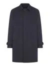 Lardini Cashmere Outerwear Coat With Classic Collar In Blue