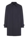 Lardini Cashmere Outerwear Coat With Classic Collar In Blue