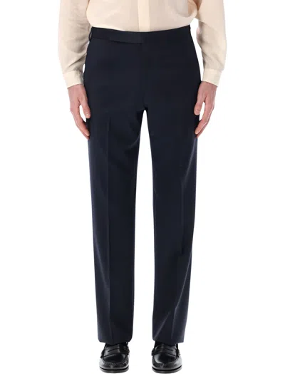 Lardini Stretch Crepe Gabardine Trousers In Black