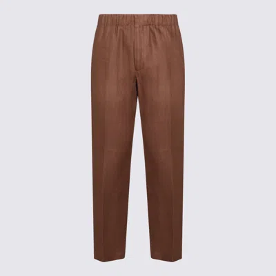 Lardini Elasticated Trousers In Brown