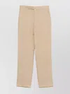 Lardini Beige Drop Trousers With Concealed Fastening And Tailored Finish
