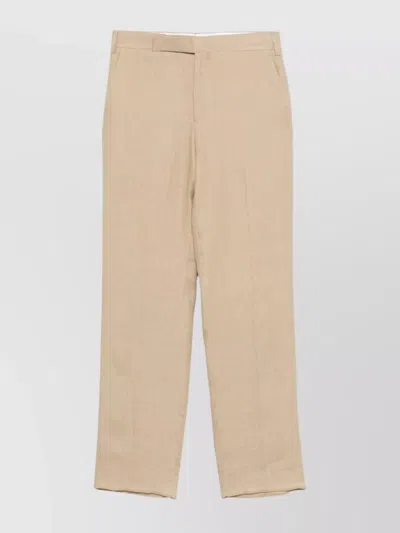 Lardini Trousers With Back Pockets And Cuffs In Neutral