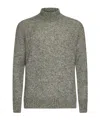 Lardini Beige Melange Alpaca And Wool Blend Mock Neck Sweater In Gray