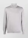 Lardini Turtleneck Sweater With Ribbed Cuffs And Hem In Gray