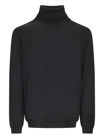 Lardini Turtleneck Wool Sweater In Black