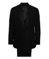 Lardini Single-breasted Crepe Suit In Black