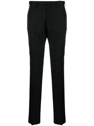 Lardini Twill-weave Wool Tailored Trousers In Black