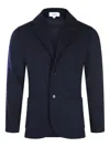 Lardini Two-button Patch-pocket Wool Blazer In Blue
