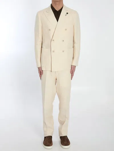 Lardini Two-piece Linen Suit In White