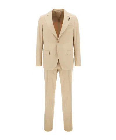 Lardini Single-breasted Peaked-lapel Suit In Animal Print