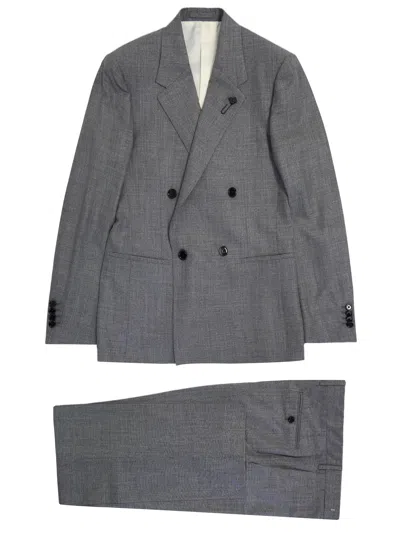 Lardini Twopiece Suit In Wool And Silk In Grey