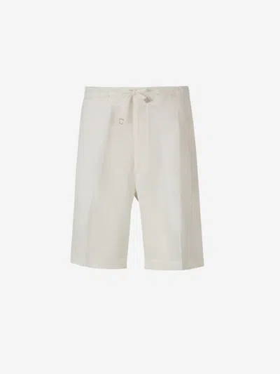 Lardini Ultralight Linen Bermuda Shorts In White