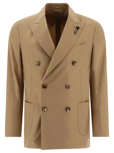 LARDINI UNLINED DOUBLE-BREASTED BLAZER JACKETS