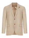 Lardini Unlined Single-breasted Tailored Jacket In Neutral