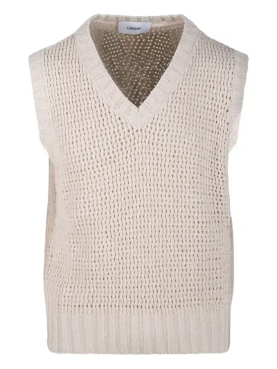 LARDINI V-NECK OPEN-KNIT SWEATER