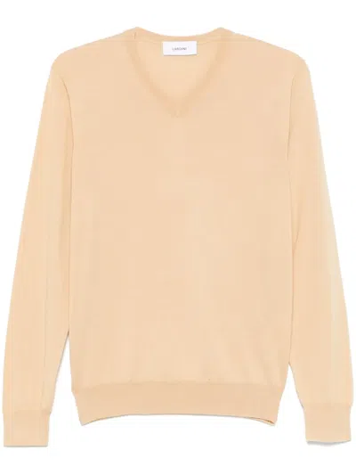Lardini V-neck T-shirt In Yellow