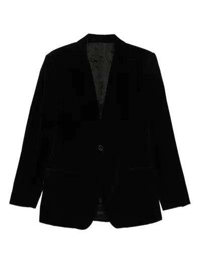 Lardini Velvet Single-breasted Blazer In Black