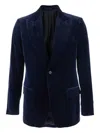 Lardini Velvet Single-button Blazer In Blue