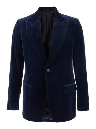 Lardini Velvet Single-breasted Blazer Jacket With Pointed Lapels For Men In Animal Print