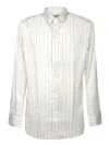 Lardini Vertical Striped Silk And Cotton Shirt In Multi