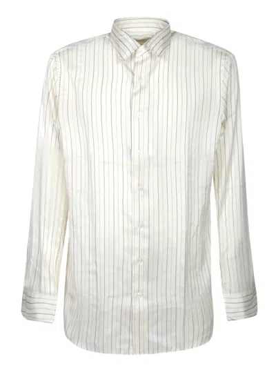 Lardini Vertical Striped Silk And Cotton Shirt In Multi