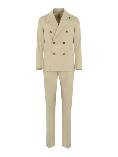 Lardini Roma Dress In Beige Cotton In Brown