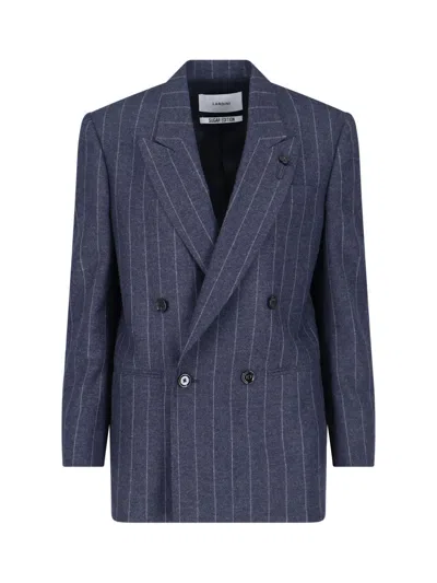 Lardini Virgin Wool And Cashmere Blazer In Blue